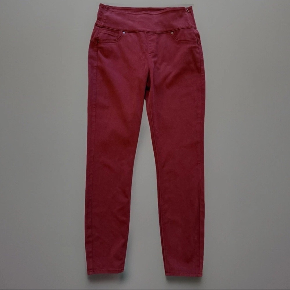 Spanx Denim Pants XL Womens Brick Red Solace Leggings High Rise Stretch Slimming